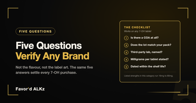 Five questions that verify any 7-OH tablet brand before you buy