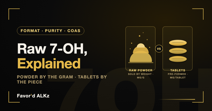 Raw 7-OH, Explained: What "Raw" Actually Means on a Label