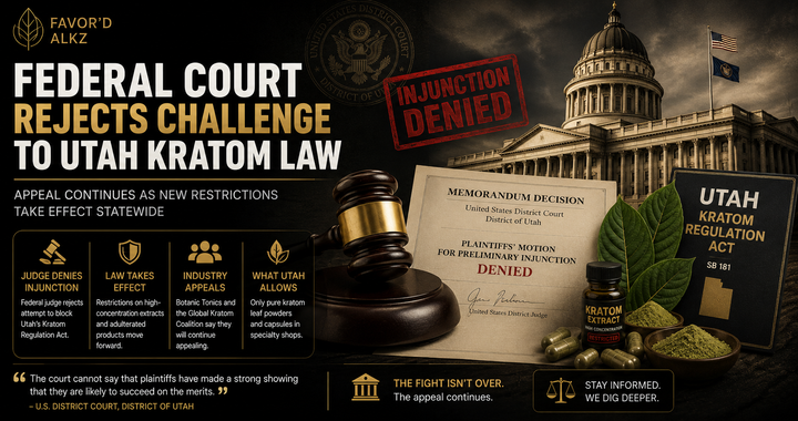 Utah's Kratom Ban Survives Court — But Washington Is Moving the Other Way